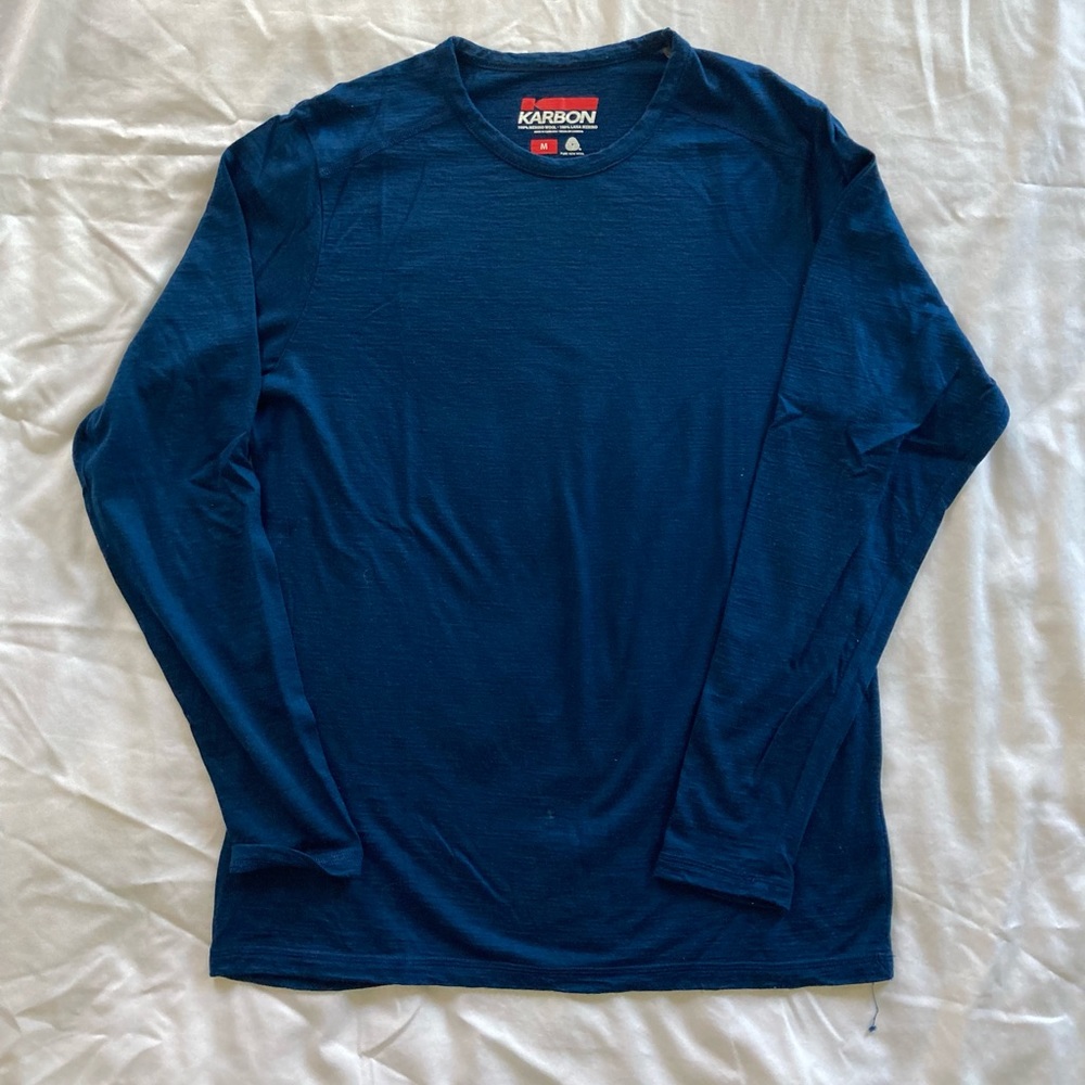 Marino Wool Marine Blue long sleeve shirt - high quality - size M